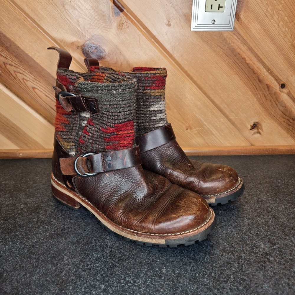 Woolrich Baltimore Harness Womens Wool and Leather Boots Size 7 READ‎